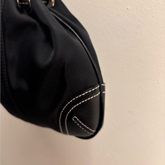 COACH Mini Drawstring Signature Nylon & Leather Coin Pouch Purse - Picture 5 of 9